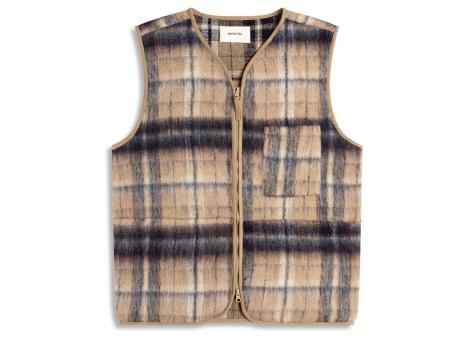 Kestin Bute Brushed Wool Vest Oat Check