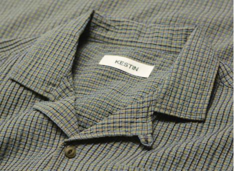 Kestin Crammond Shirt Green Check Japanese Seersucker KHSH08SS26-05-GRC