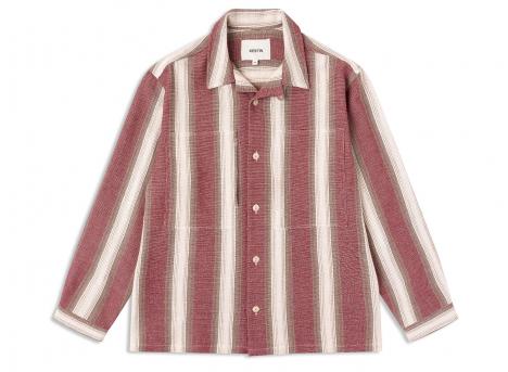 Kestin Durno Overshirt Red / Brown Stripe Open Weave KHSH18SS26-01-RES