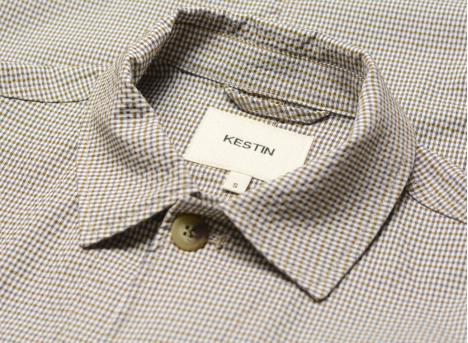 Kestin Huntly Jacket Ecru / Brown Gingham Seersucker KHOU01SS26-02-BRC
