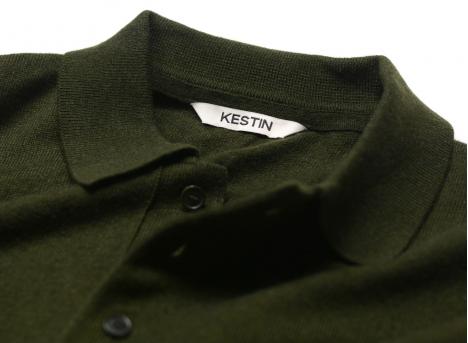Kestin Mull Wool Blend Polo Dark Olive Fine