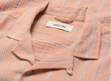 Kestin Tain Double Weave Seersucker Shirt Washed Coral KHSH03SS26-02-WCO
