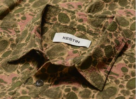Kestin Taymount Overshirt Olive Marble Print