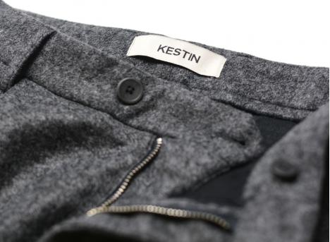 Kestin Wick Bonded Wool Mix Trouser Charcoal