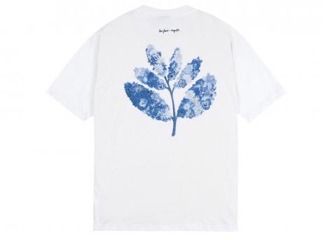 Magenta Blue Flowers Collab Tee White