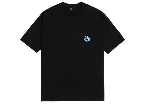 Magenta Blue Flowers Collab Tee Black
