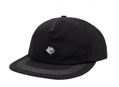 Magenta Plant Nylon Snapback Black