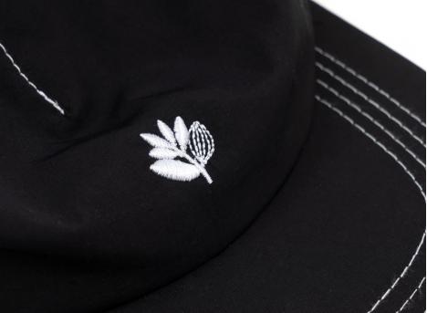 Magenta Plant Nylon Snapback Black