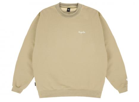 Magenta Script Crewneck Beige