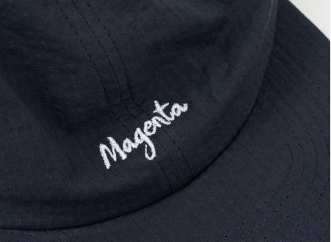 Magenta Seersucker Hat Navy Blue