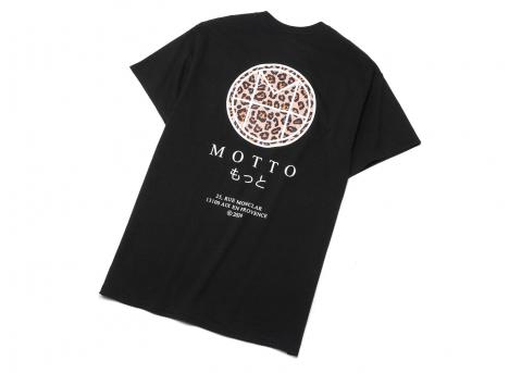 Motto Logo Tee Leopard Black
