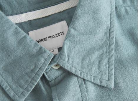 Norse Projects Algot Relaxed Cotton Linen Shirt Greyish Blue