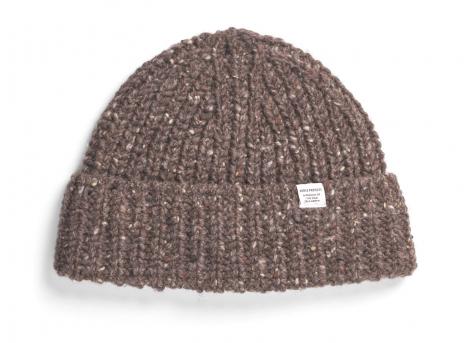 Norse Projects Daniel Donegal Rib Beanie Seal Brown