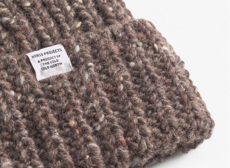 Norse Projects Daniel Donegal Rib Beanie Seal Brown