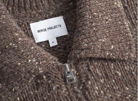 Norse Projects Erik Donegal Diamond Jacket Seal Brown