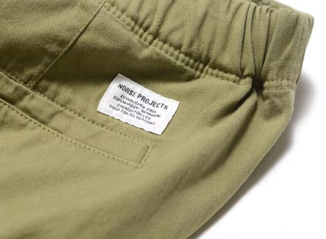 Norse Projects Ezra Relaxed Organic Stretch Twill Trouser Moss Green