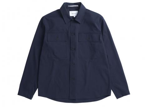 Norse Projects Hjalmer Solotex Twill Overshirt Dark Navy