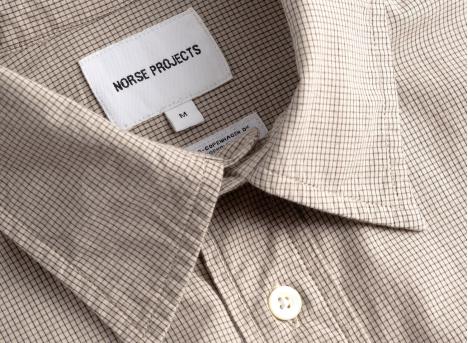 Norse Projects Kongshoved Poplin Micro Check Shirt Oatmeal