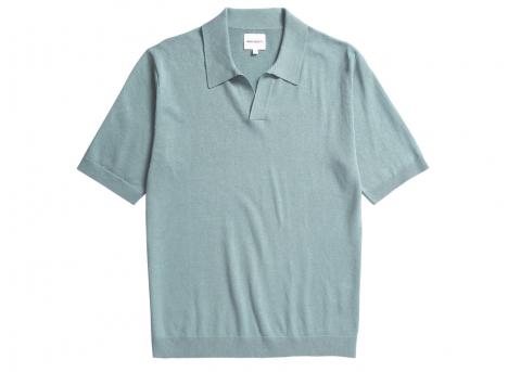 Norse Projects Leif Cotton Linen Polo Greyish Blue