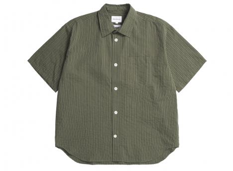 Norse Projects Mo Oversized Stripe SS Shirt Moss Green