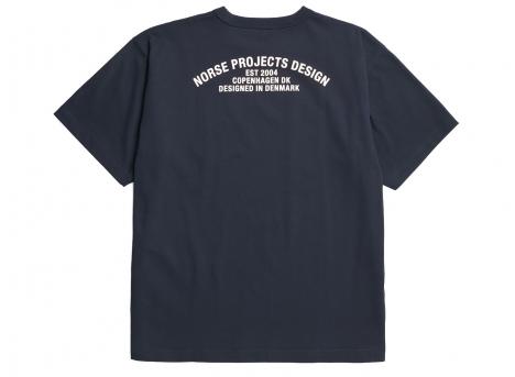 Norse Projects Simon Organic Arch Print Tshirt Dark Navy