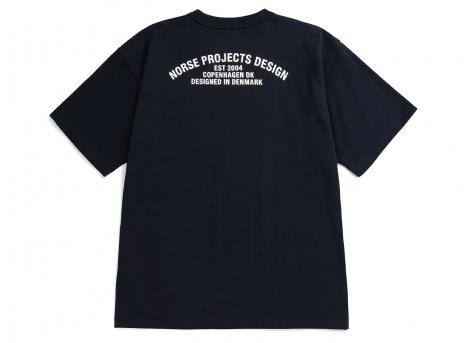 Norse Projects Snekkersten Organic Arch Print Tshirt Dark Navy