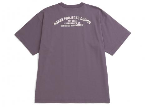 Norse Projects Snekkersten Organic Arch Print Tshirt Vintage Violet