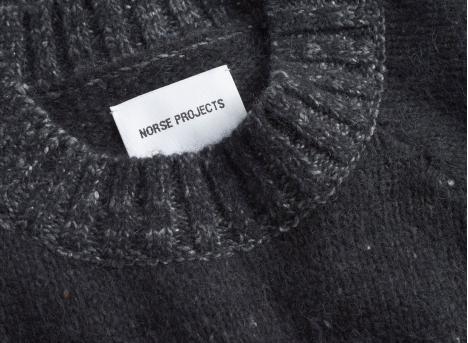 Norse Projects Ulf Fairisle Sweater Dark Grey Melange
