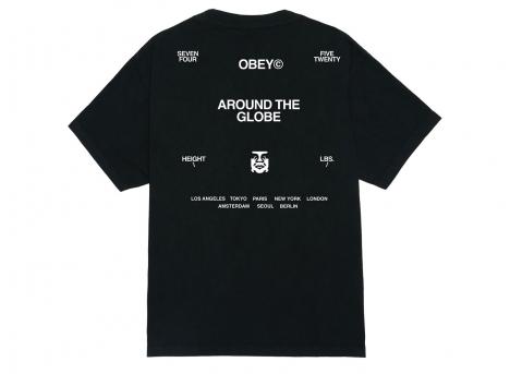 Obey Around The Globe Pigment Tee True Vintage Black 167924096