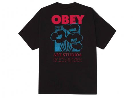 Obey Art Studio Flowers Tshirt Black 165264234