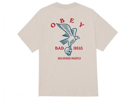 Obey Bad Ideas Eagle Tee Silver Grey 165264268