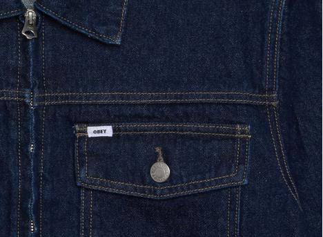 Obey Base Trucker Jacket Rinse Indigo 121800615