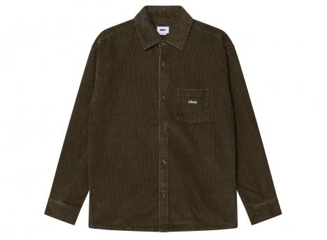 Obey Buckley Corduroy Woven Black Olive Faded Wash 181200411