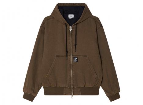 Obey Glen Zip Up Jacket Wren Faded Wash 121800593