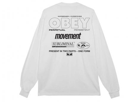 Obey Persistent Movement LS Tee Pigment Vintage White 168004207