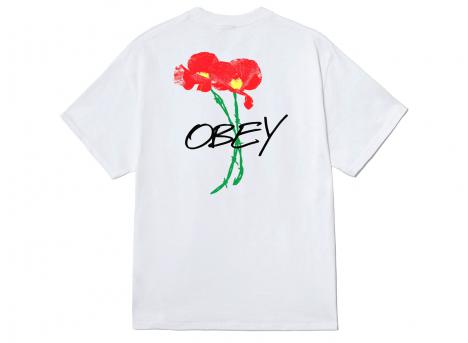Obey Poppies Tee White 165264123