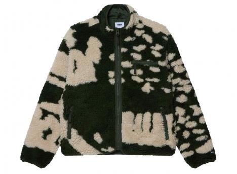 Obey Shaggy Sherpa Jacket Kombu Green Multi 121800607