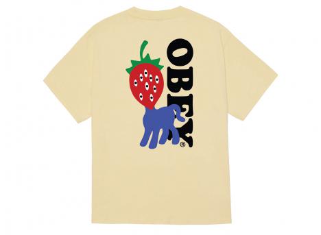 Obey Strawberry Tee Pale Yellow 165264054