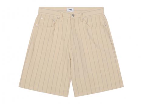 Obey Stripe Baggy Denim Short Pelican Multi 172100094
