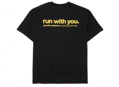 Peaufine Wood Running Social Club Tee Black