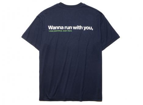 Peaufine Wood Wanna Run With You Tee Navy