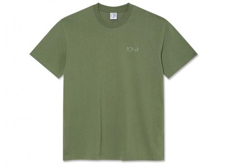 Polar Skate Co Contrast Stroke Logo Tee Moss Green