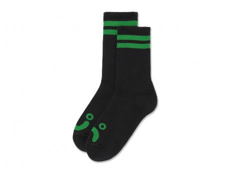 Polar Skate Co Rib Socks Happy Sad Black / Green