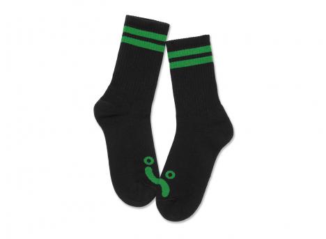 Polar Skate Co Rib Socks Happy Sad Black / Green