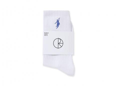 Polar Skate Co Rib Socks No Comply White / Blue