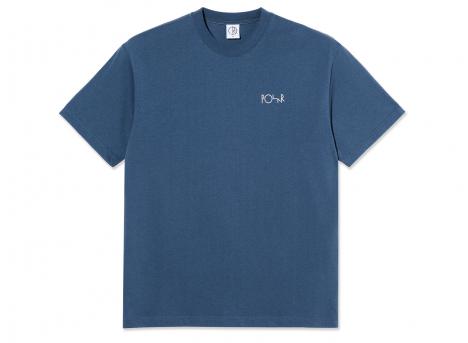 Polar Skate Co Contrast Tee Stroke Logo Grey Blue