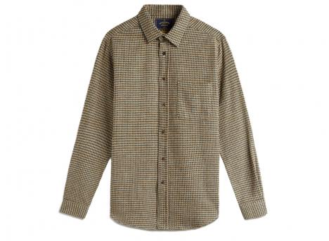 Portuguese Flannel Abstract Pied Poule Shirt Green