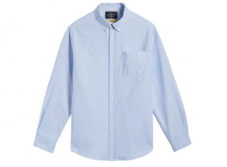 Portuguese Flannel Belavista Stripes Shirt Open Blue