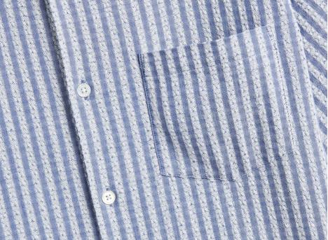 Portuguese Flannel Jacquard Chambray Shirt