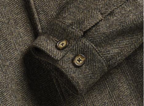 Portuguese Flannel Labura Herringbone Wool Brown